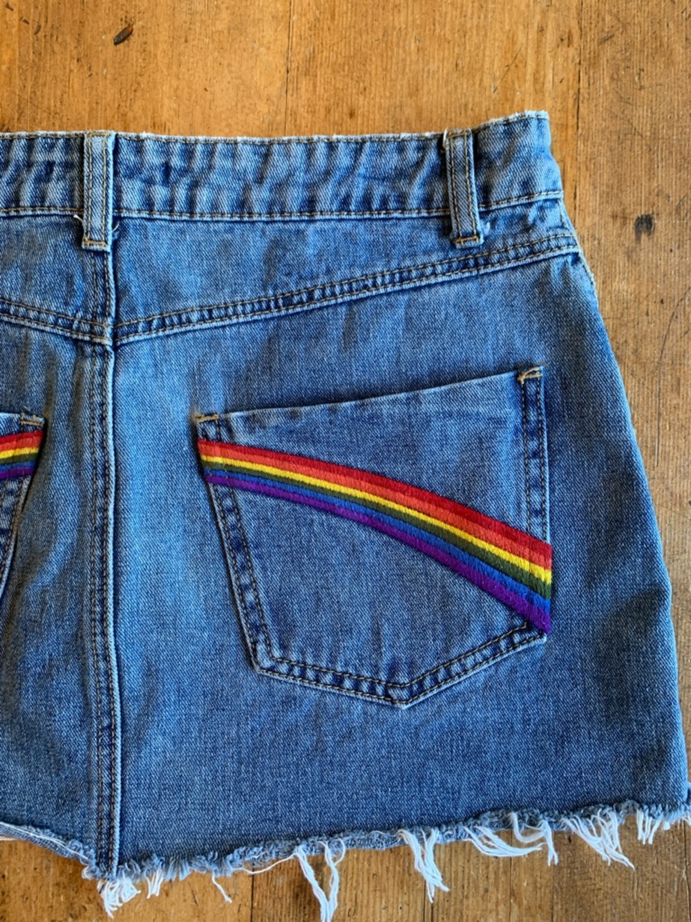 Forever 21 Micro Mini Skirt Rainbow Detail - Picture 8 of 16